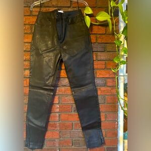 NWOT Mango genuine leather pants